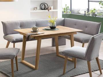 GRADY I Eckbank, Gestell Massivholz/Stoffbezug 