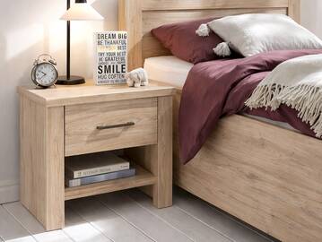 LÜTTICH Nachtkommode, Material MDF, Eiche sanremofarbig 