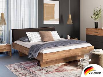 LÖWEN Wangenbett mit Polsterkopfteil, Material Massivholz 