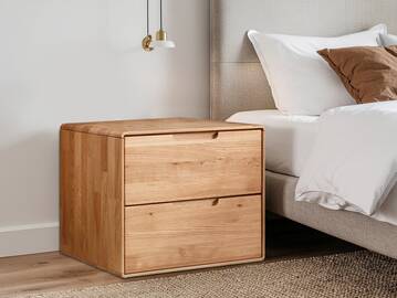 ANDINO Nachtkommode I, Material Massivholz, Wildeiche geölt 