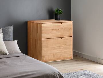 ANDINO Nachtkommode II, Material Massivholz, Wildeiche geölt 
