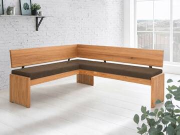 SCOTT Eckbank mit Truhe, Material Massivholz/Bezug Kunstfaser 