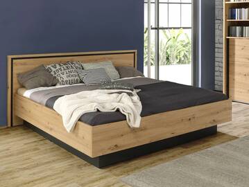 TEMMY Doppelbett 180x200 cm, Material Spanplatte, Artisan Eiche Nachbildung