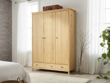 TOBINO Kleiderschrank 3trg, Material Massivholz, Kiefer