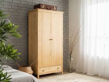 TOBINO Kleiderschrank, Material Massivholz, Kiefer