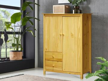 TOBINO Kleiderschrank/Wäscheschrank 2trg, Material Massivholz, Kiefer 