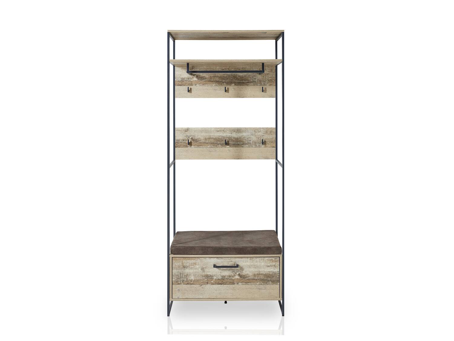 RAMINA Bankregal mit Sitzkissen, Material Dekorspanplatte, Used Style braun/anthrazit 