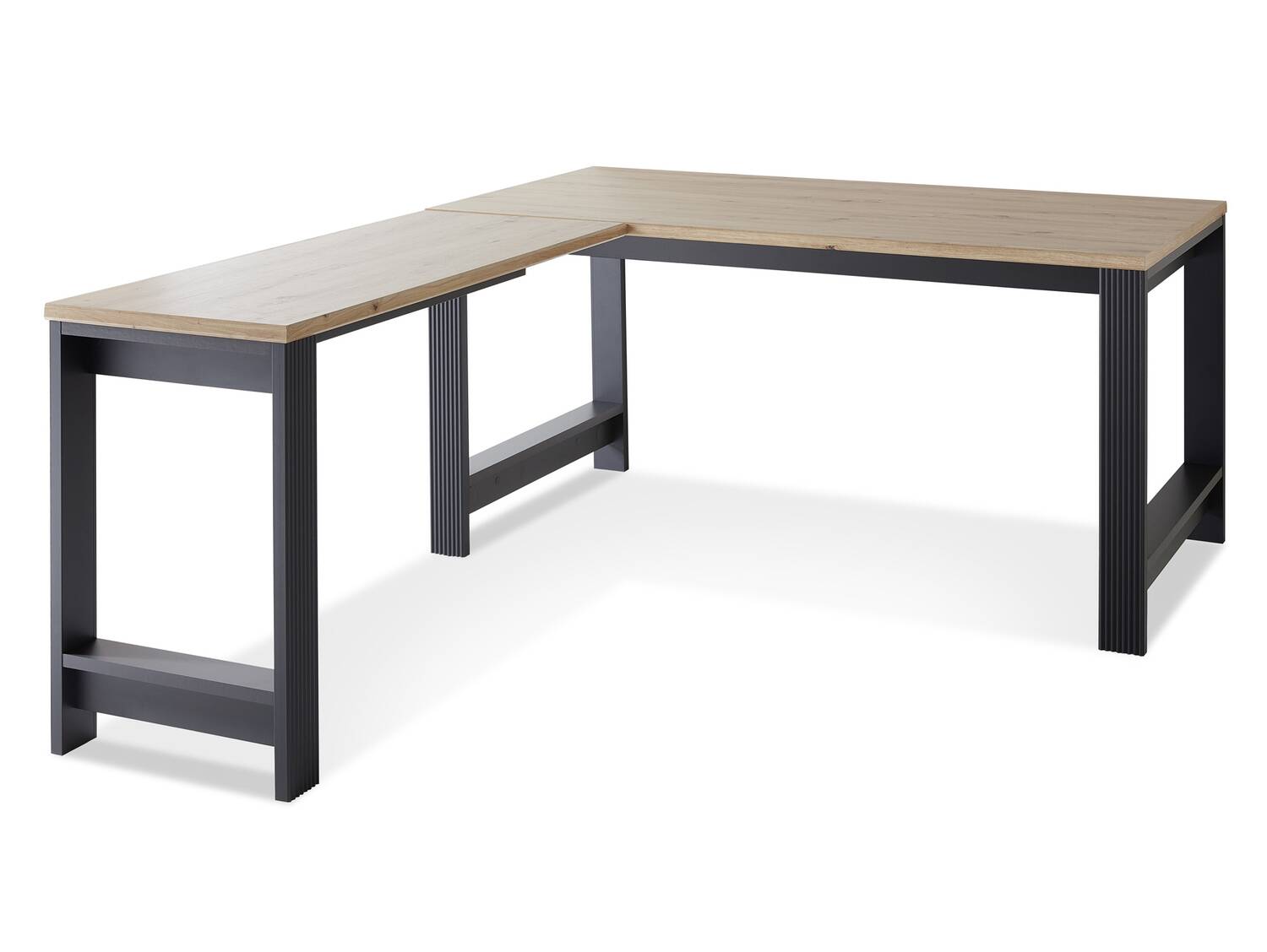 JADY Ansatzplatte für Schreibtisch, Material MDF/Dekorspanplatte graphitfarbig/eichefarbig