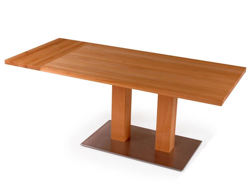 ORLEANS Massivholztisch / Säulentisch, Material Massivholz/Edelstahl 
