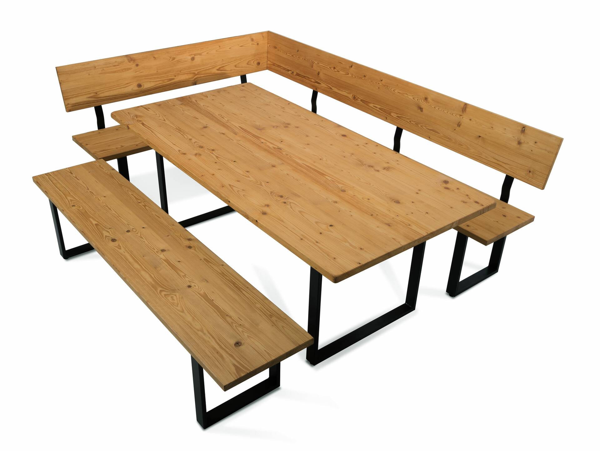 CURBY Sitzbank, rustikale Altholzoptik, Material Massivholz, Fichte gebürstet 140 cm | natur | ohne Rückenlehne | ohne Sitzkissen