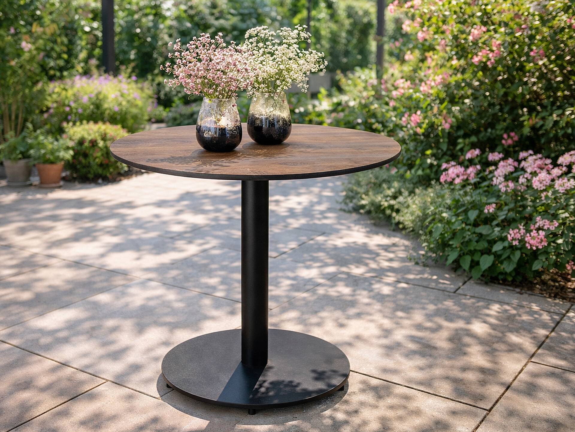 TAUNUS II Bartisch, Material HPL / Metall 60 cm | Eichefarbig
