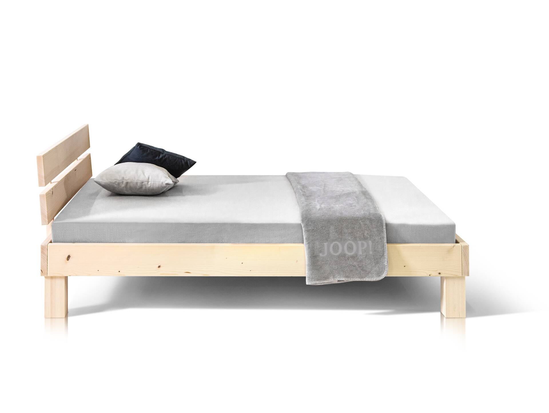 PUMBA Massivholzbett mit Kopfteil, Material Massivholz, Fichte 90 x 200 cm | natur | Standardhöhe
