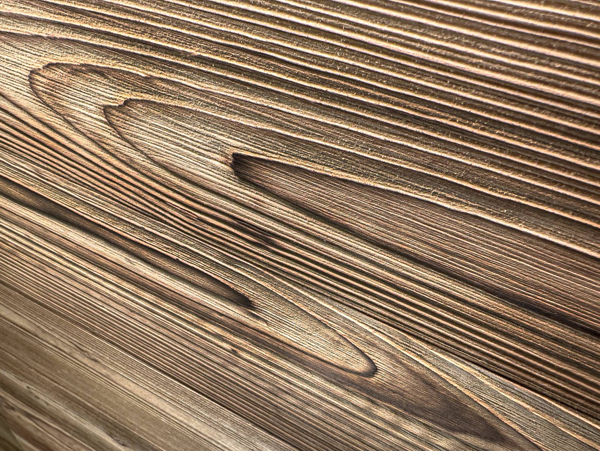 Nut- und Federbretter, THERMO-Fichte GEFLAMMT/gebürstet, Material Massivholz, verschiedene Längen erhältlich 1 Meter
