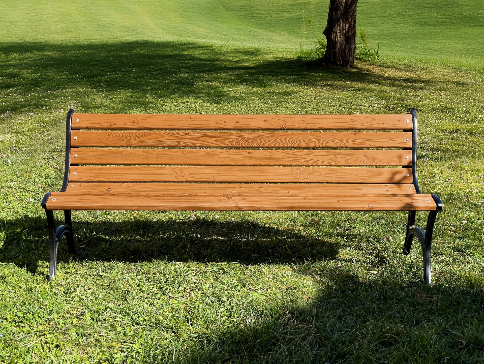 GUSTL Gartenbank, Material Massivholz Lärche, Metallgestell Schwarz 180 cm
