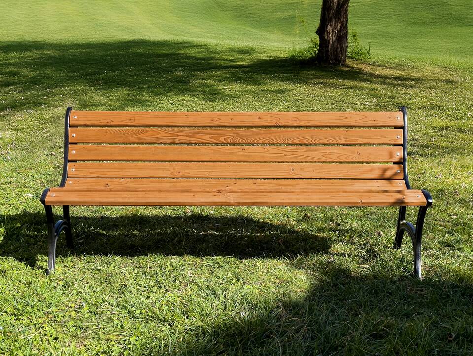 GUSTL Gartenbank, Material Massivholz Lärche, Metallgestell Schwarz 150 cm