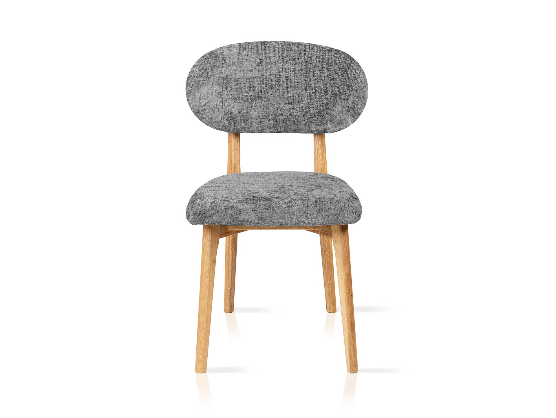 NELLI Polsterstuhl, Material Massivholz / Stoff Grau