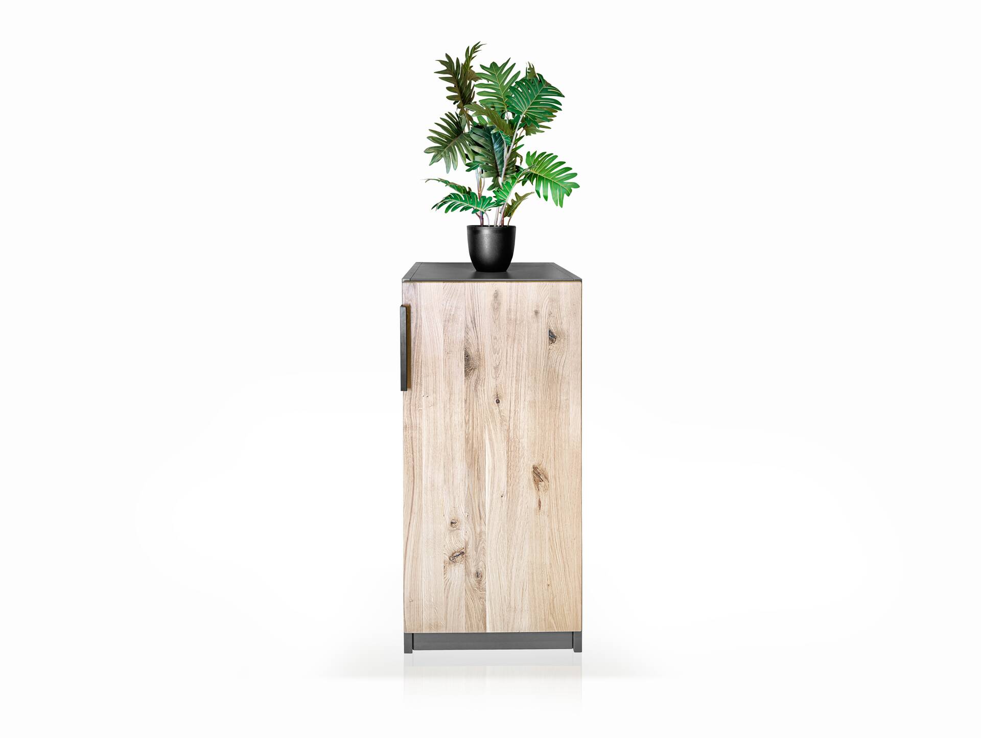 OFFICE OAK Aktenschrank I, Material teilmassiv, Eiche/graphitfarbig Türanschlag rechts
