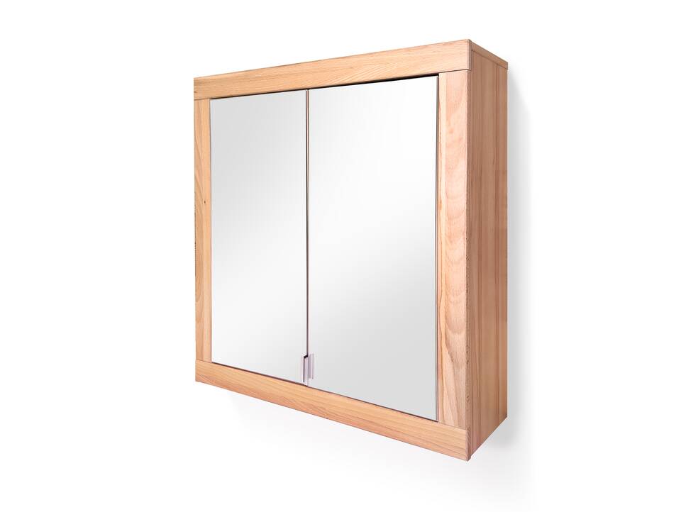 OZEANA Spiegelschrank fürs Badezimmer, Material teilmassiv Buche