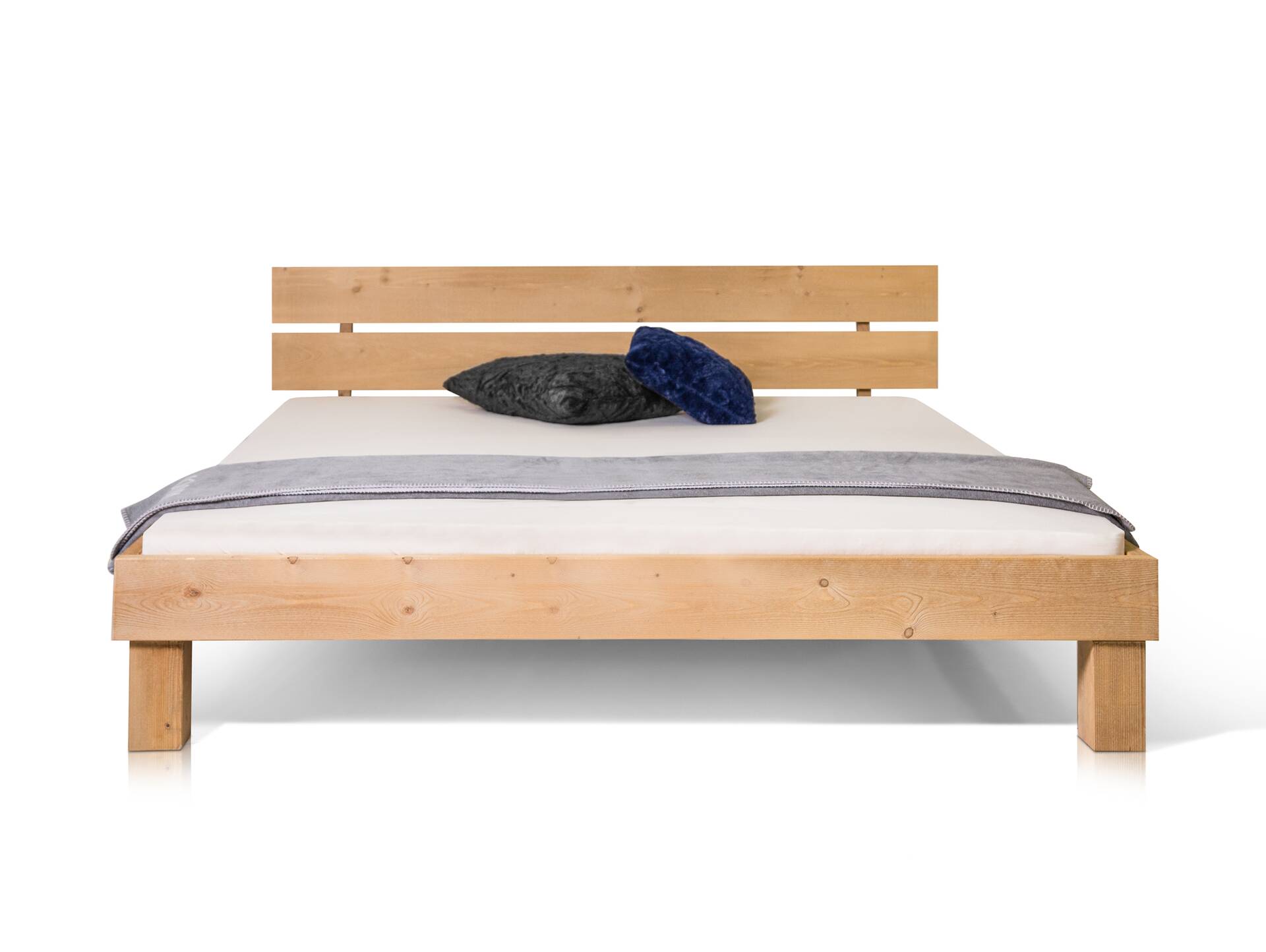 PUMBA Massivholzbett mit Kopfteil, Material Massivholz, Fichte 160 x 200 cm | eichefarbig | Standardhöhe