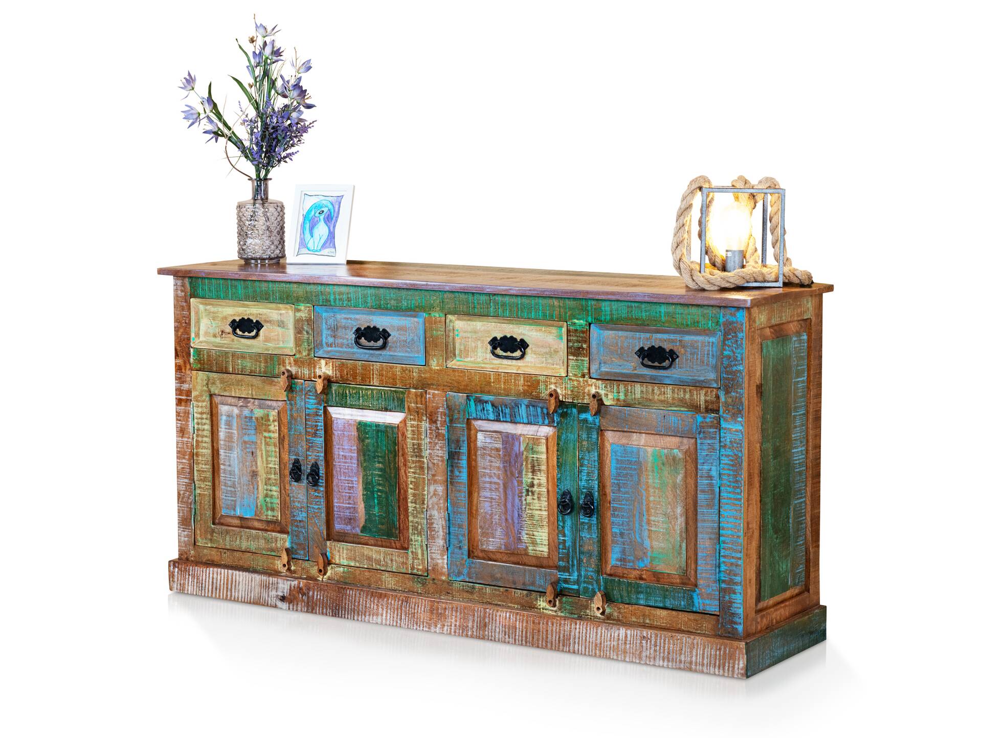 RIVERBOAT Sideboard II aus Altholz, Material Massivholz, Vintage-Optik 