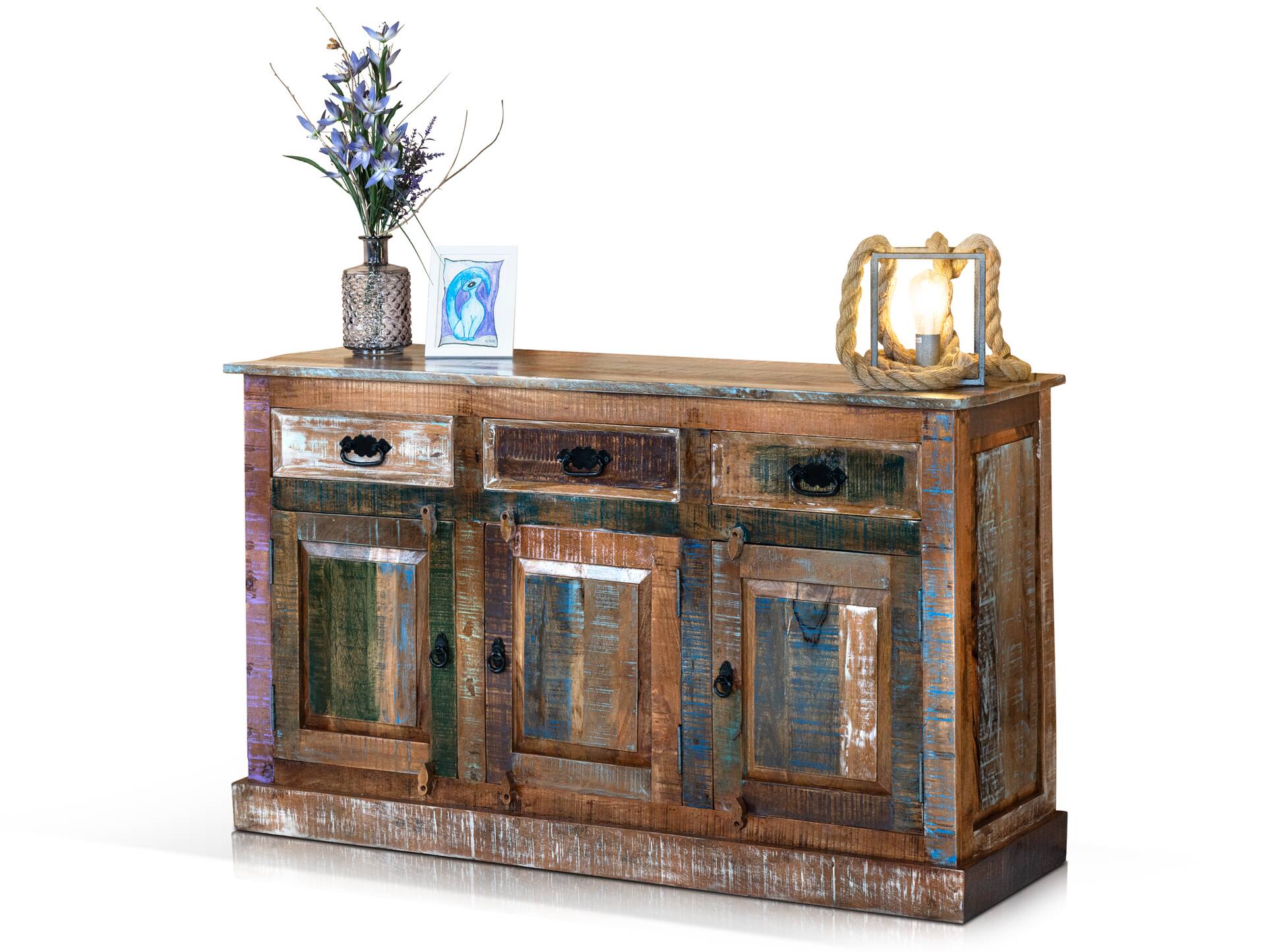 RIVERBOAT Sideboard I aus Altholz, Material Massivholz, Vintage-Optik 