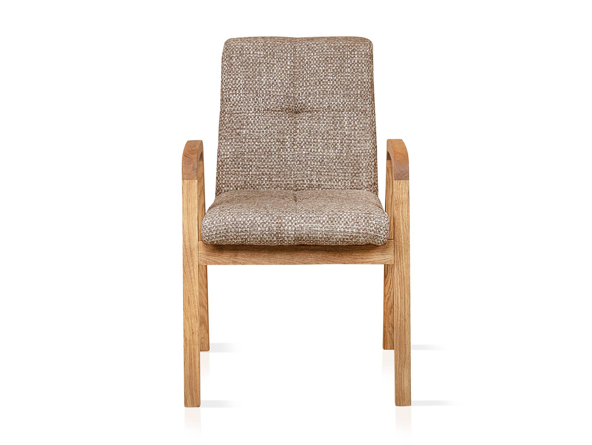 SOFIE Esstischstuhl, Material Massivholz/Stoff, Wildeiche/hellgrau Dunkelbraun | 1 Stück