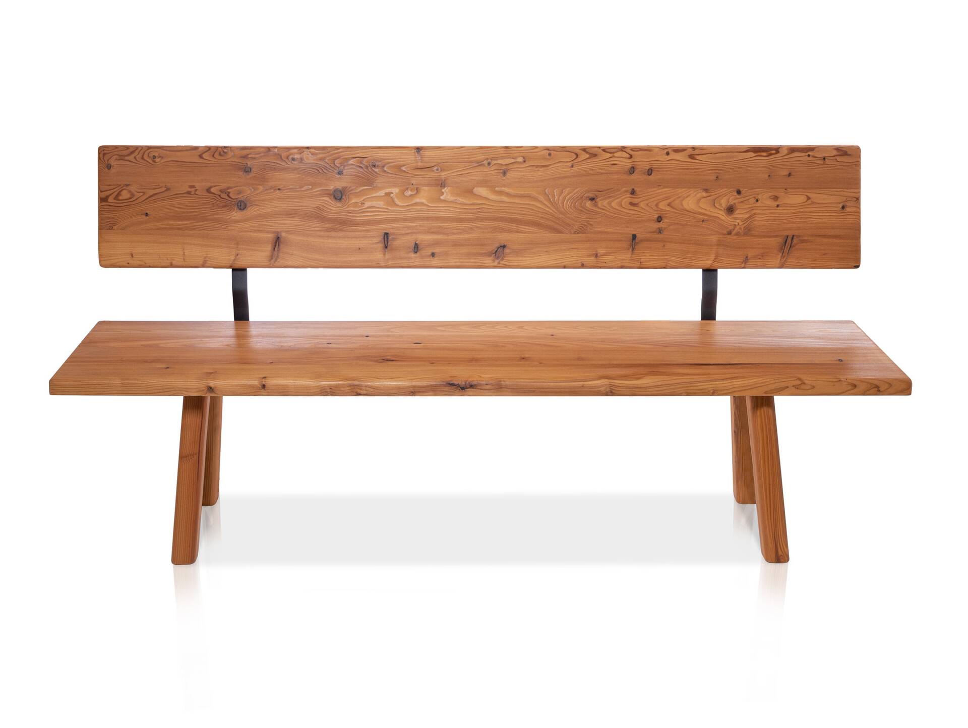 STARNBERG Sitzbank mit Rücken, Material Massivholz, Lärche gedämpft 160 cm | lackiert