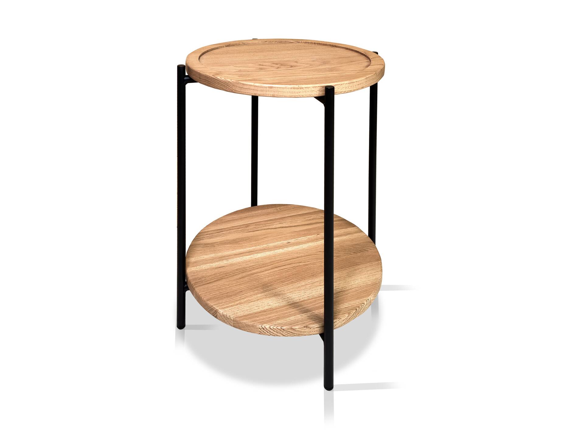 UBIKO Beistelltisch, Material Massivholz/Metall, Eiche geölt/schwarz 