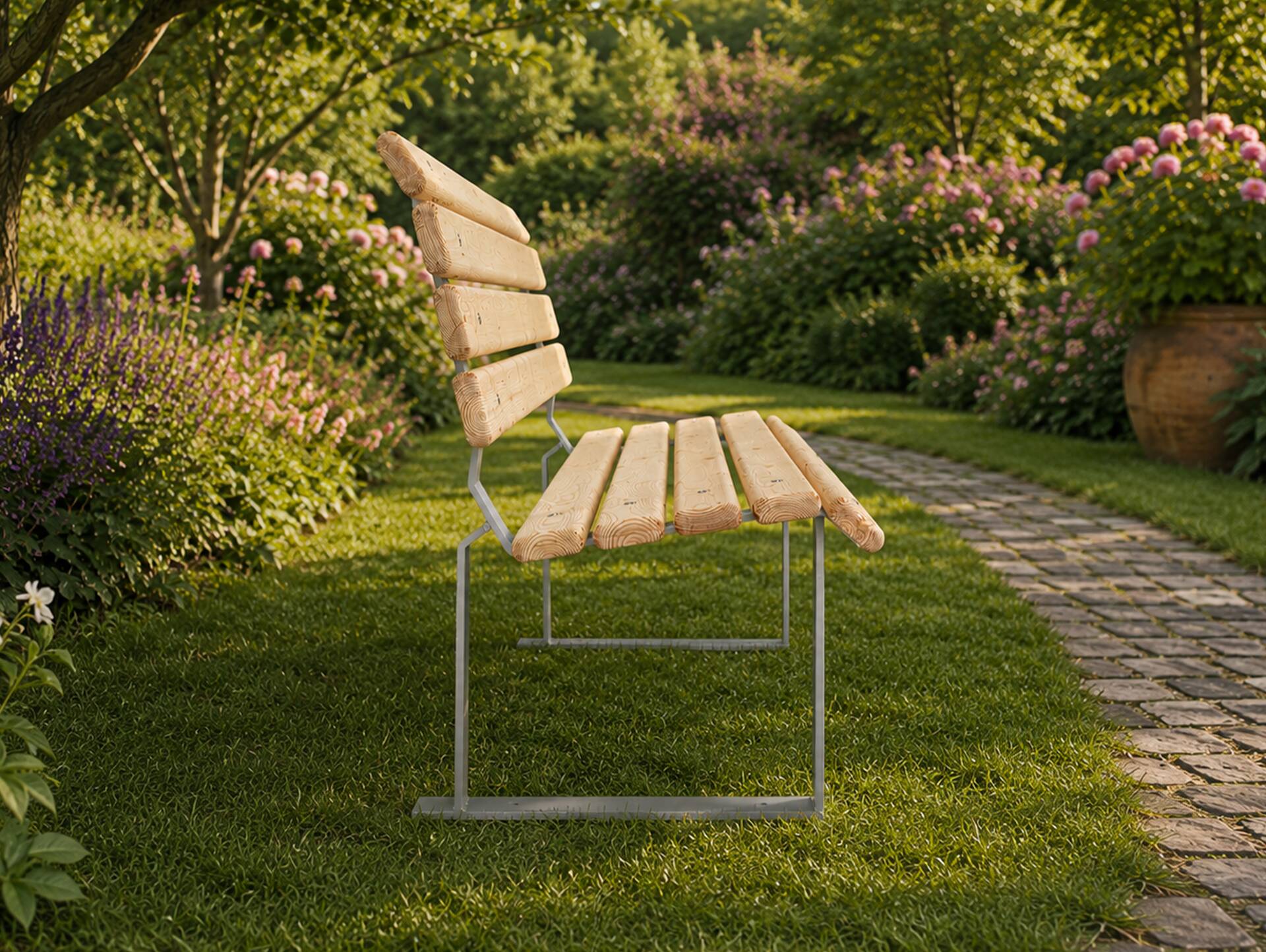 GALEA Gartenbank, Material Massivholz, Lärche natur 150 cm