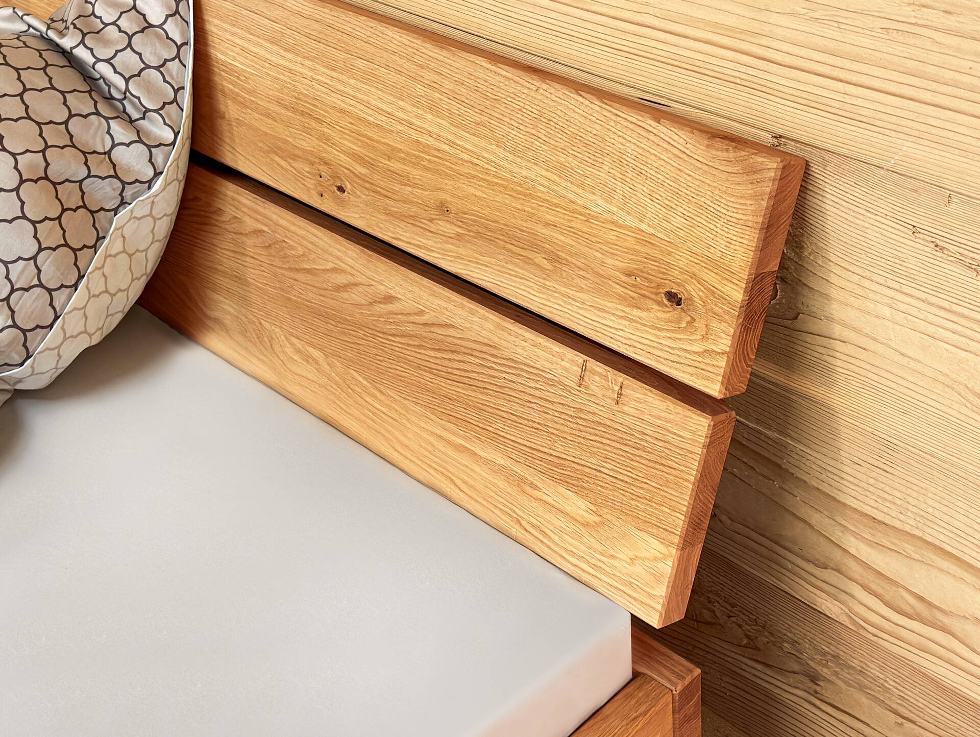 DAKONA Holz-Kufenbett mit Kopfteil, Material Massivholz 120 x 200 cm | Buche unbehandelt