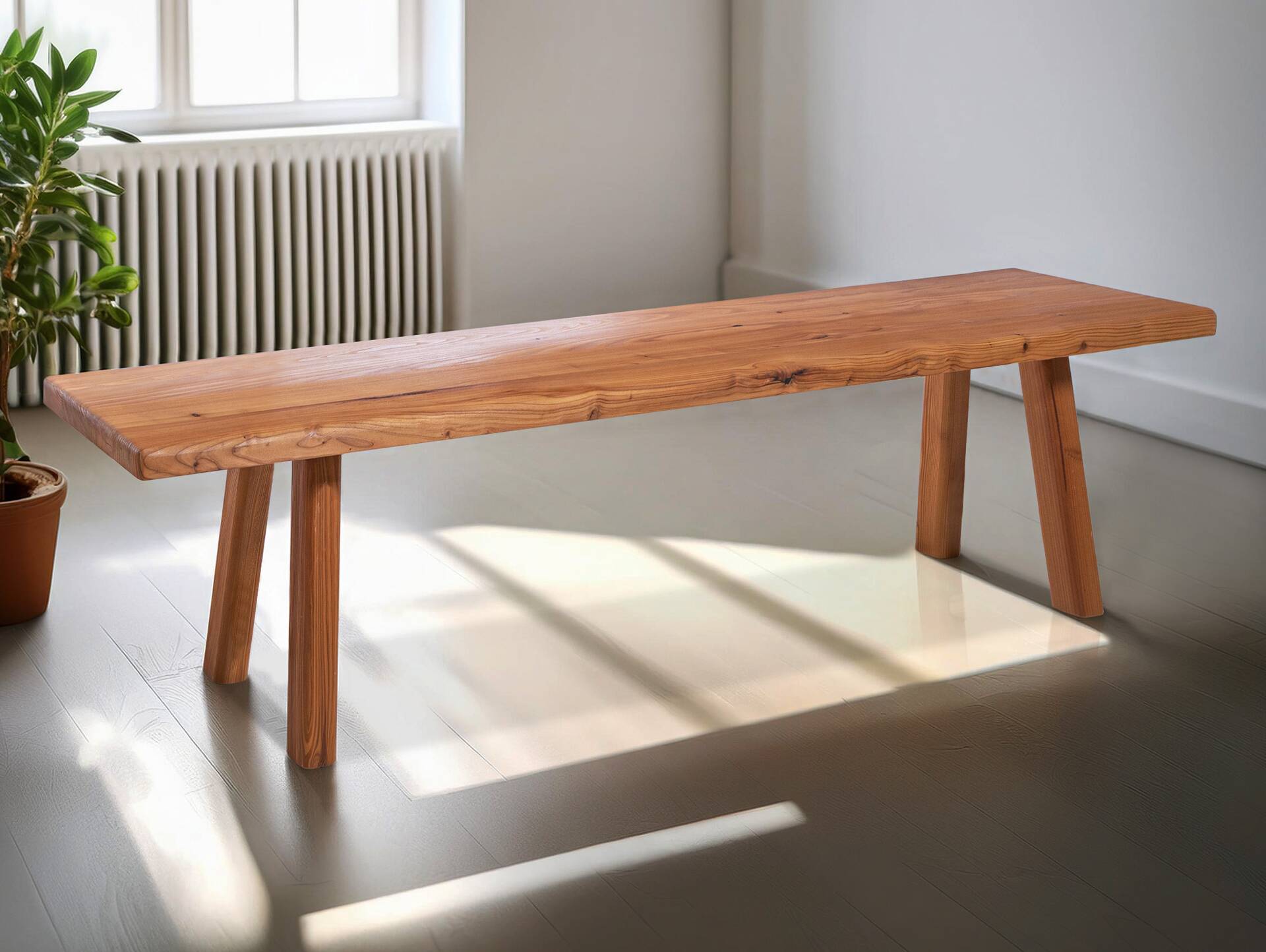 STARNBERG Sitzbankgarnitur, Material Massivholz, Lärche gedämpft 160 cm | ohne Rückenlehne | lackiert