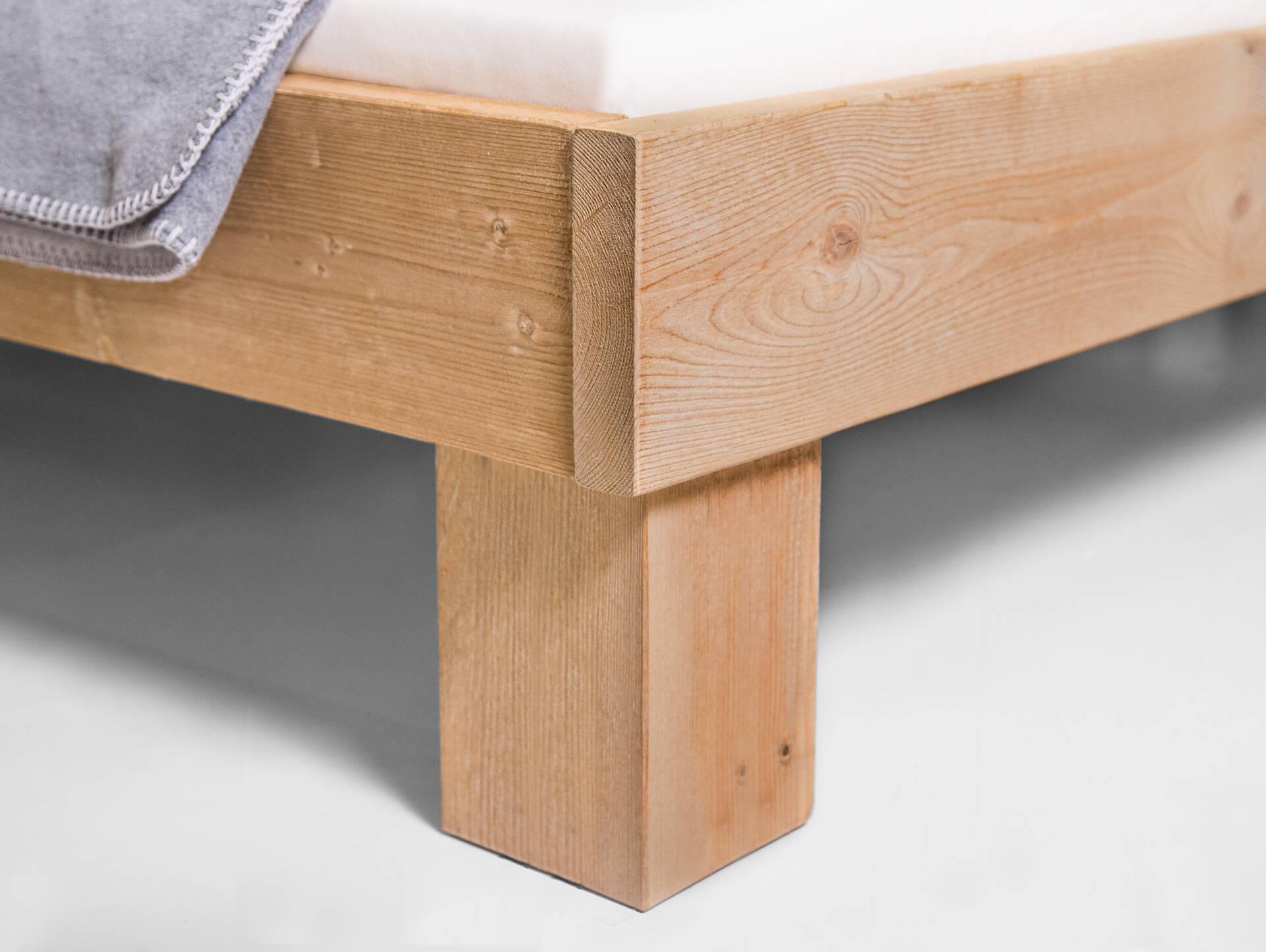 PUMBA Massivholzbett ohne Kopfteil, Material Massivholz, Fichte 140 x 200 cm | eichefarbig | Standardhöhe