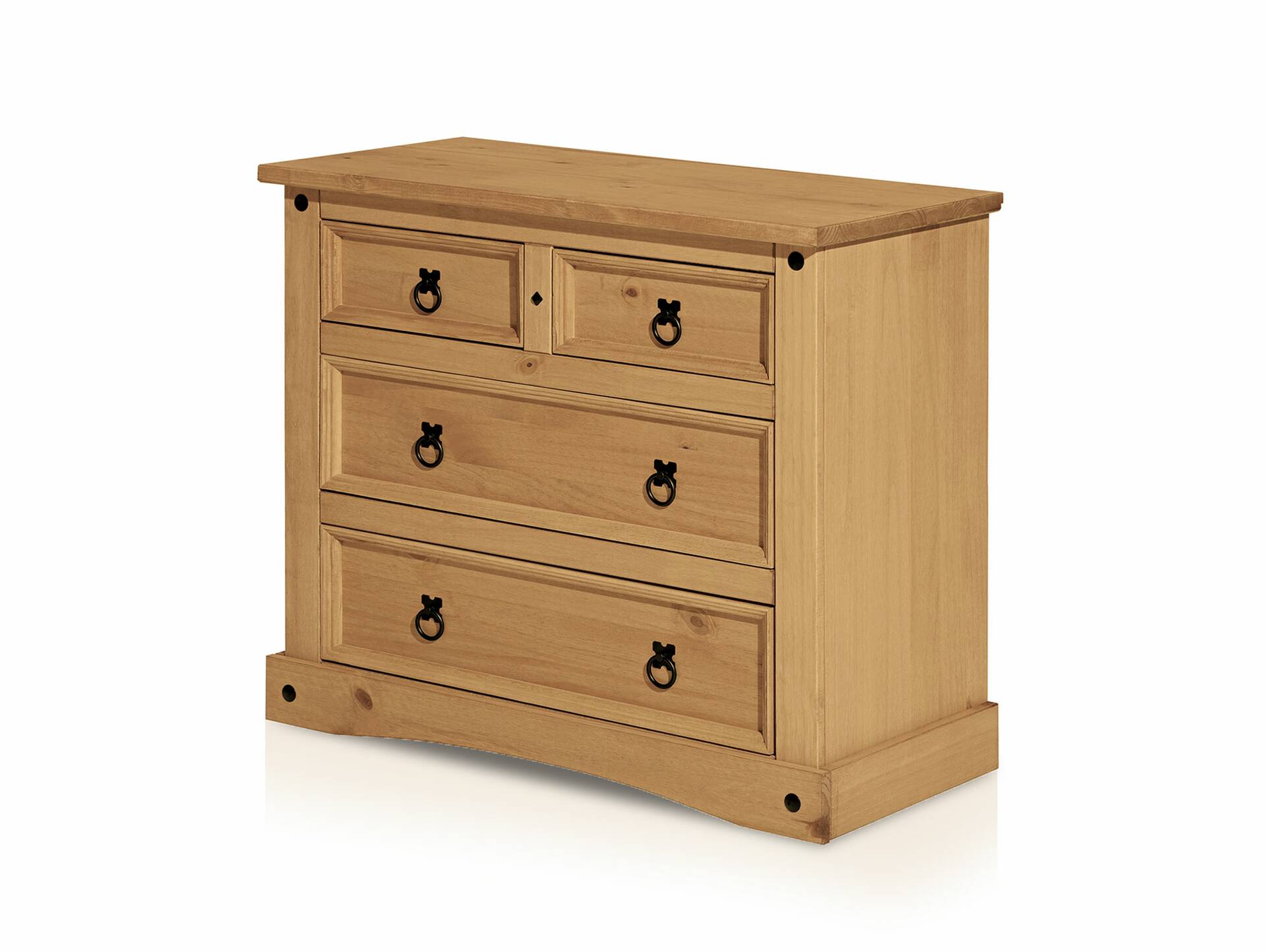 CORTON Kommode 2+2 Schubkästen, Material Massivholz, Kiefer honigfarbig gewachst 