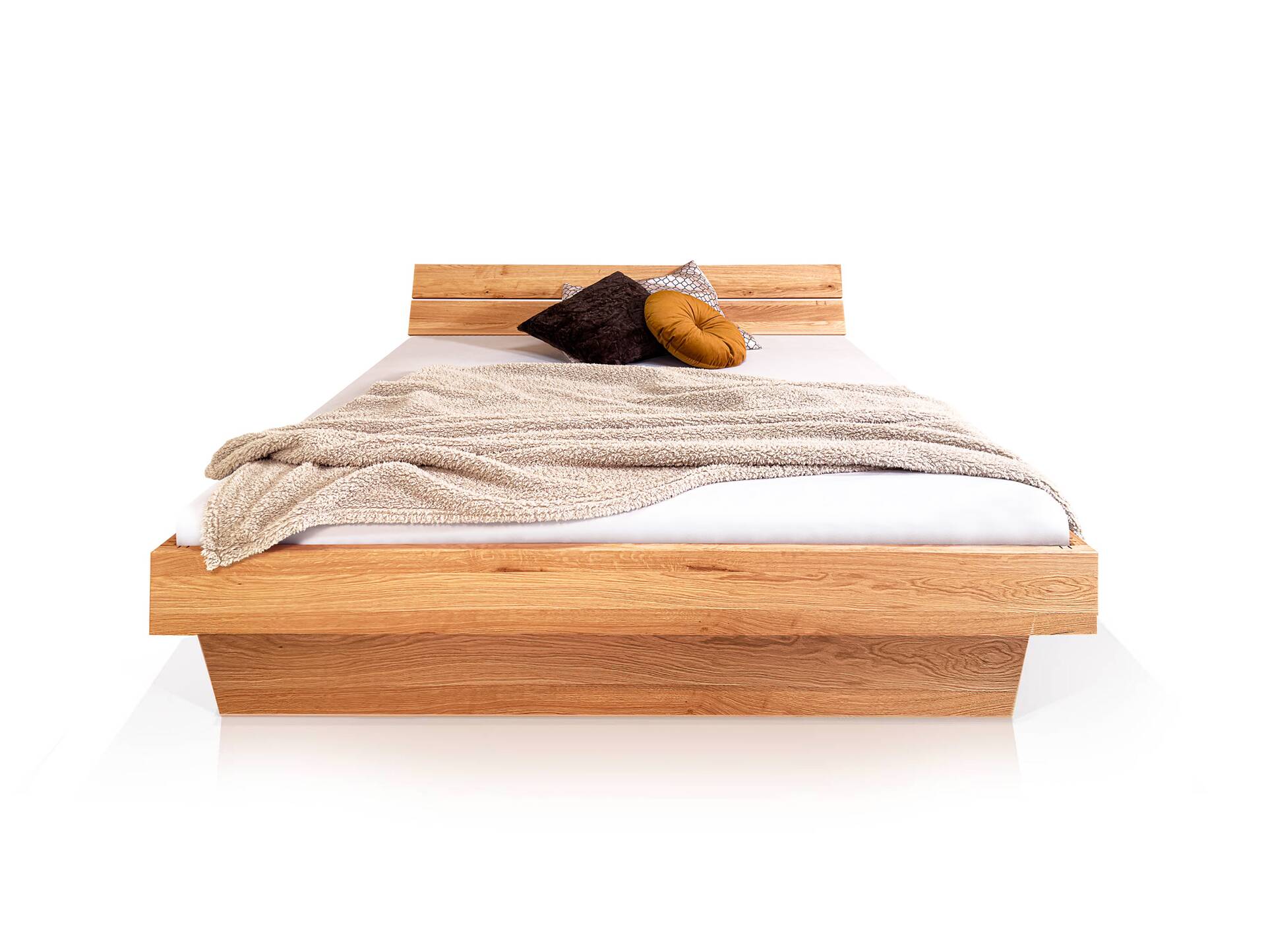 DAKONA Wangenbett mit Kopfteil, Material Massivholz 120 x 200 cm | Buche unbehandelt