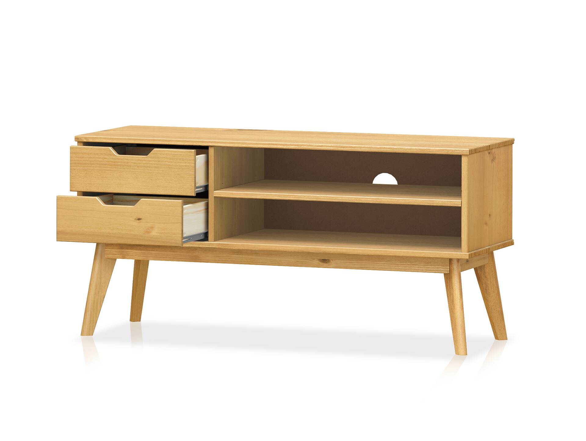 BARNY TV Lowboard II, Material Massivholz, Kiefer Kiefer gewachst