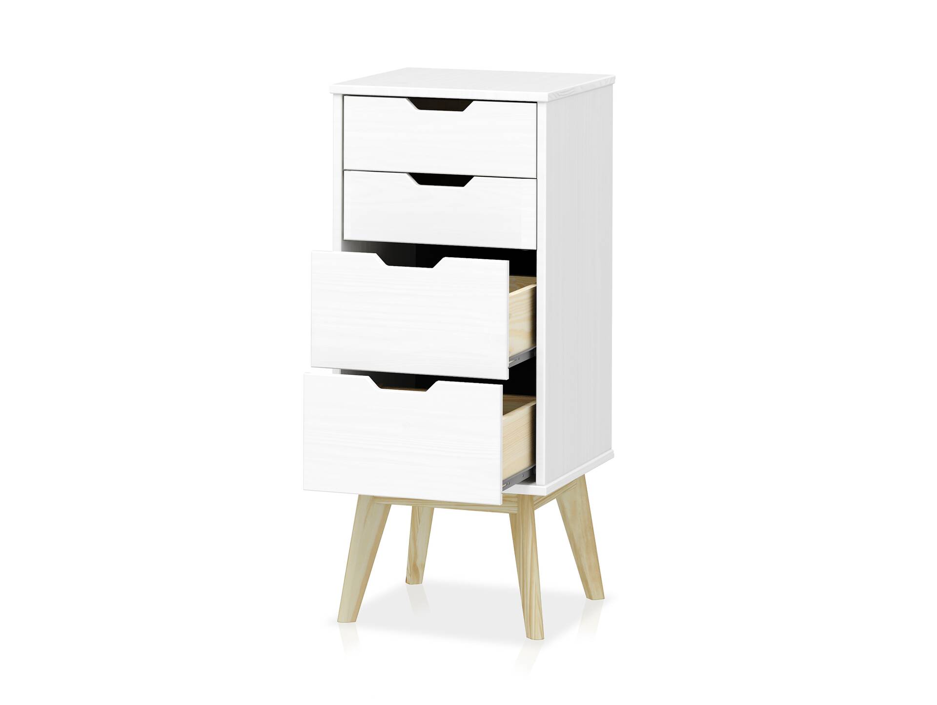 BARNY Kommode, Material Massivholz, Kiefer Kiefer weiss lackiert