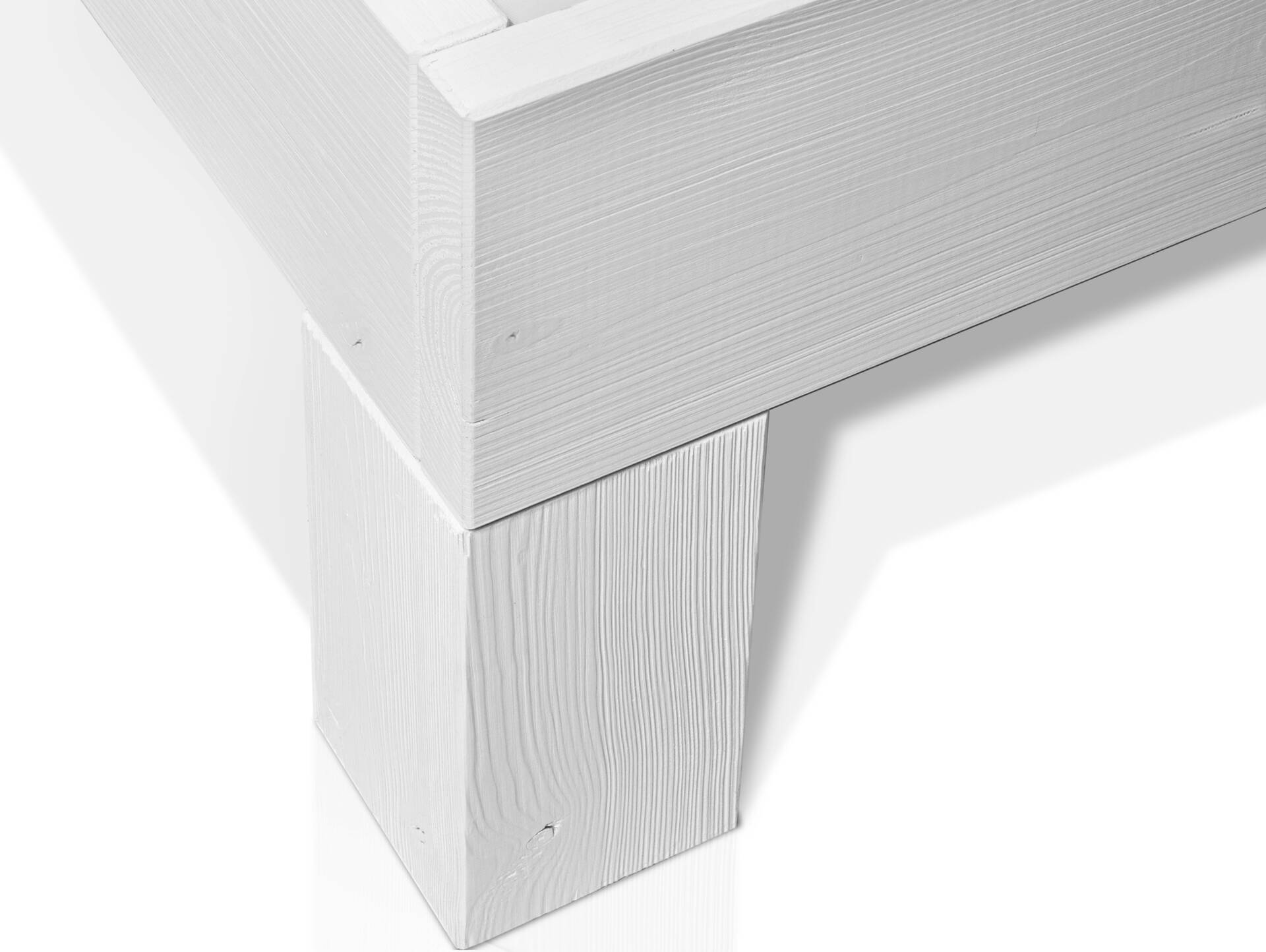 LUKY 4-Fuß-Massivholzbett ohne Kopfteil, Fichte weiss 90 x 200 cm
