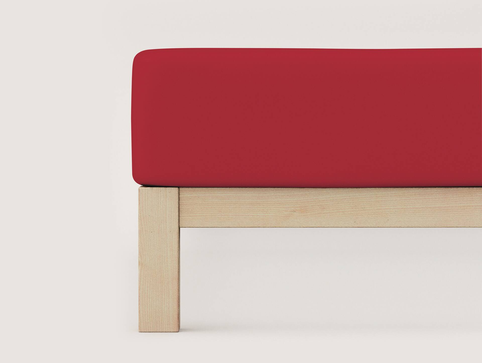 Schlafgut PURE Spannbetttuch/Spannbettlaken für Matratze, Bio-Mako-Baumwolle mit Elastan Dunkelrot | 140x190 - 160x220 cm