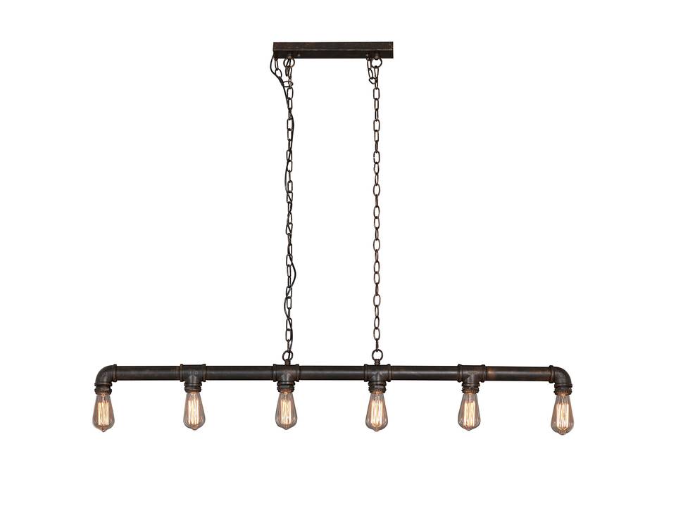 TAFEL Pendelleuchte Industrial tube schwarz 5 Lampen