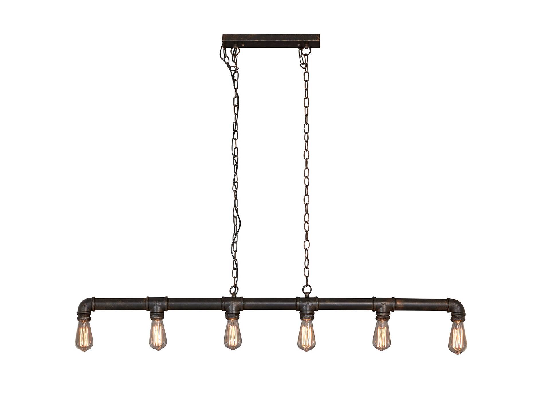 TAFEL Pendelleuchte Industrial tube schwarz 5 Lampen