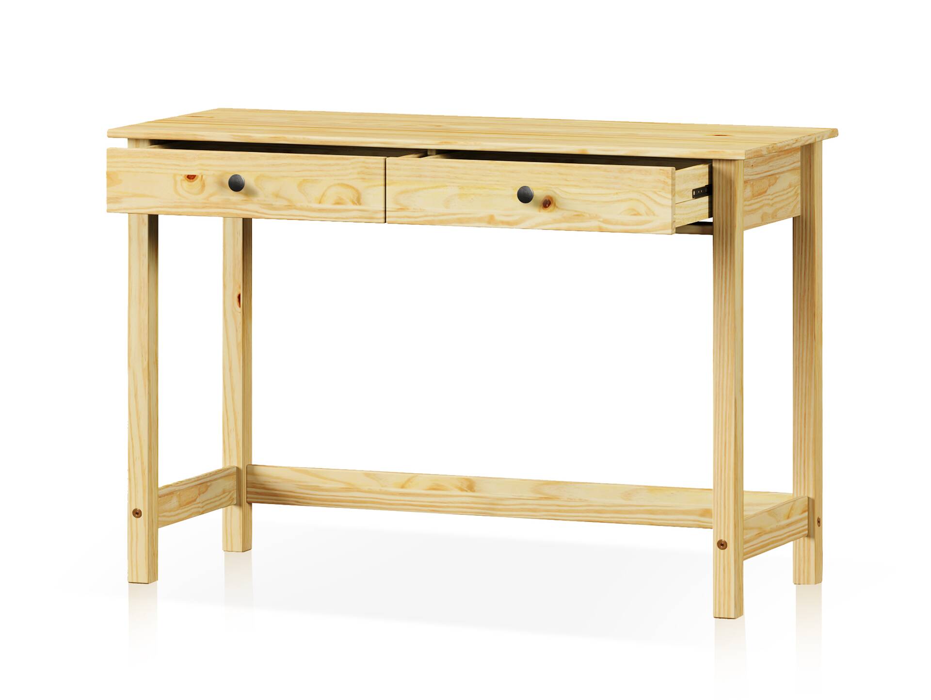 TOBINO Schreibtisch/Konsole, Material Massivholz, Kiefer Kiefer natur | Metall