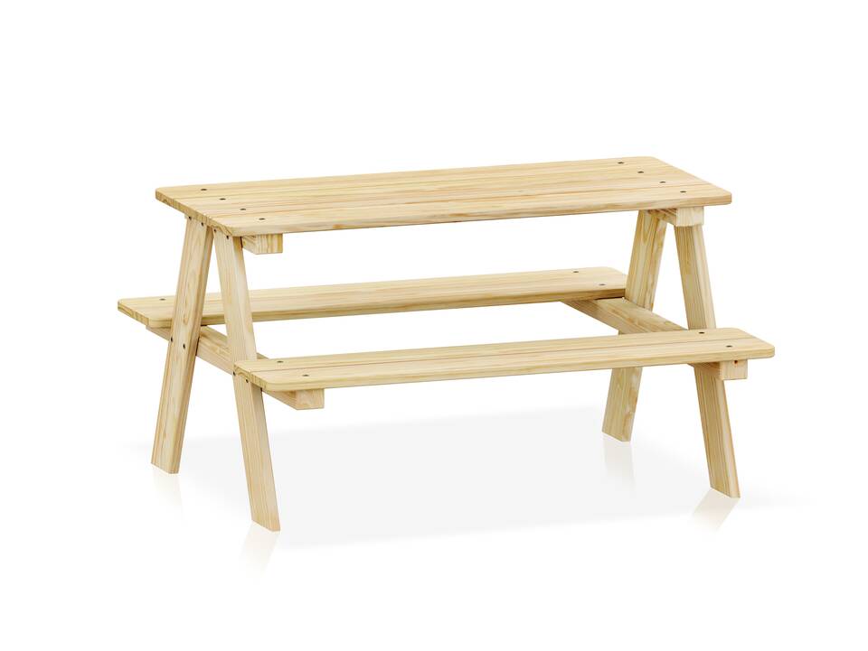 PICKNICK Kinder-Sitzgruppe, Material Massivholz Kiefer natur lackiert