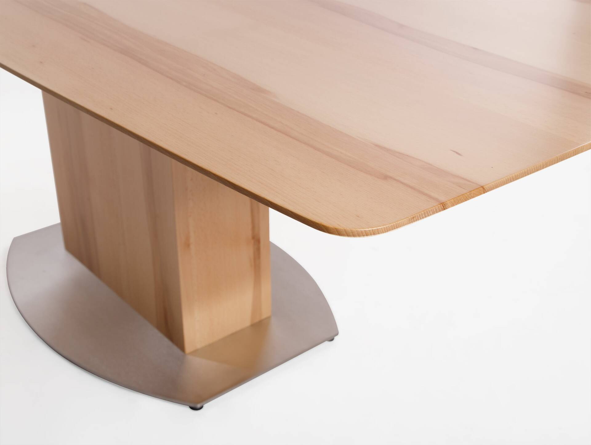 TALINA Maßesstisch in bootsform, Material Massivholz/Edelstahl 