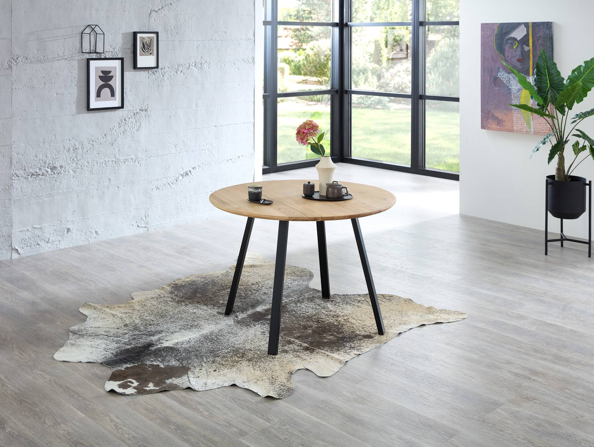 NILSON Esstisch, Material Massivholz, Eiche massiv 