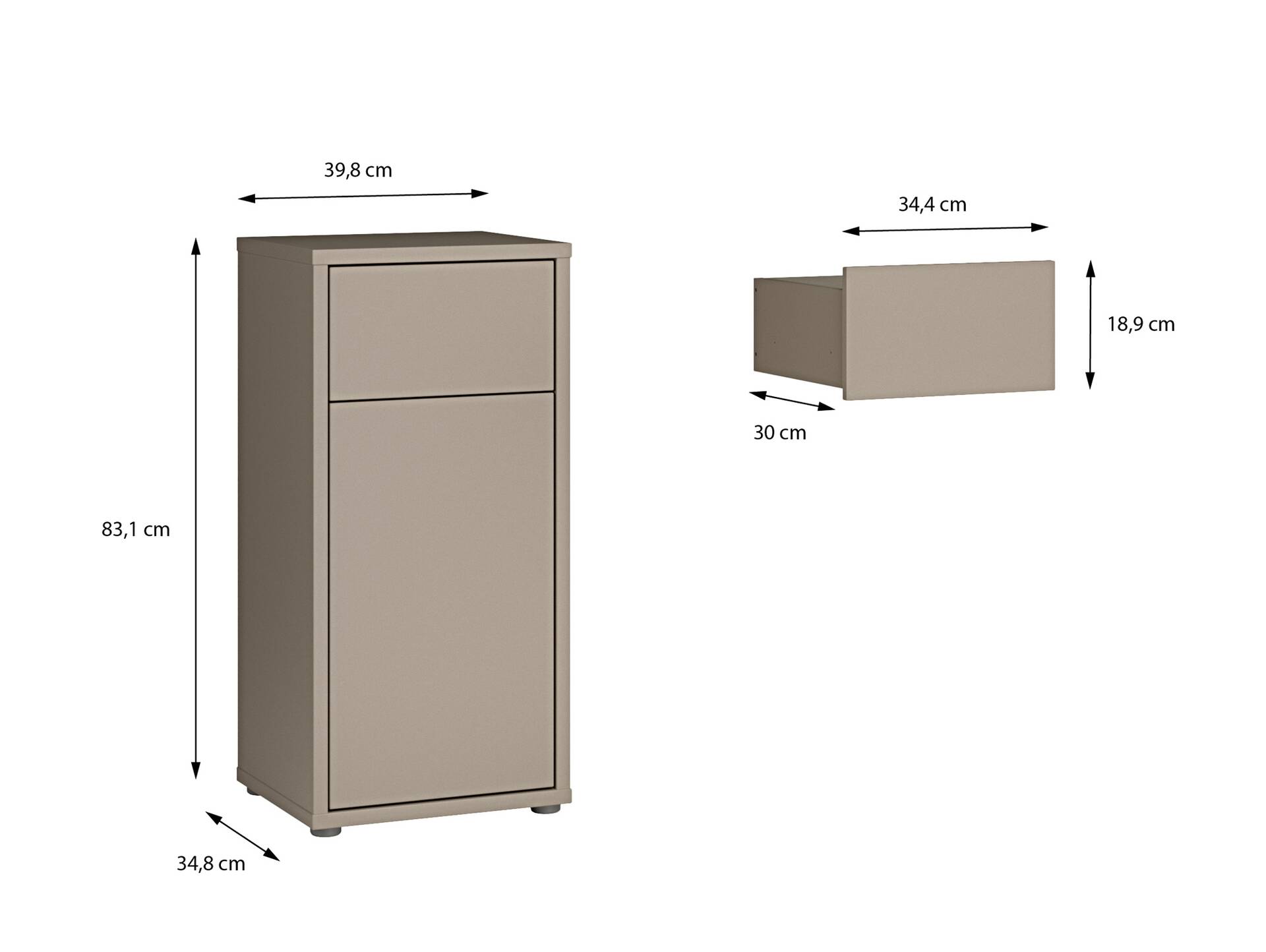 ADIAGO SPA Badezimmer Kommode, Material Dekorspanplatte, taupe 