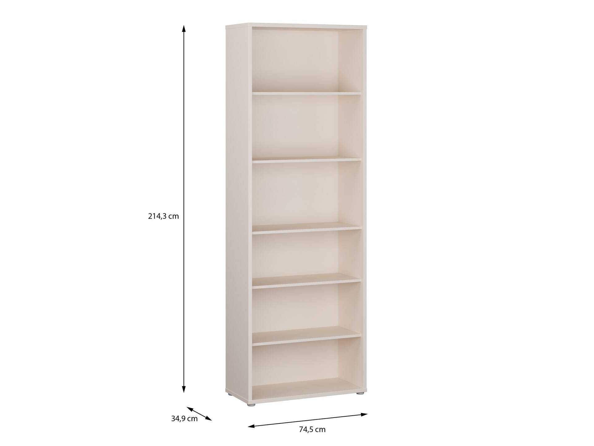 ADIAGO OFFICE Regal hoch breit, Material Dekorspanplatte, sand 