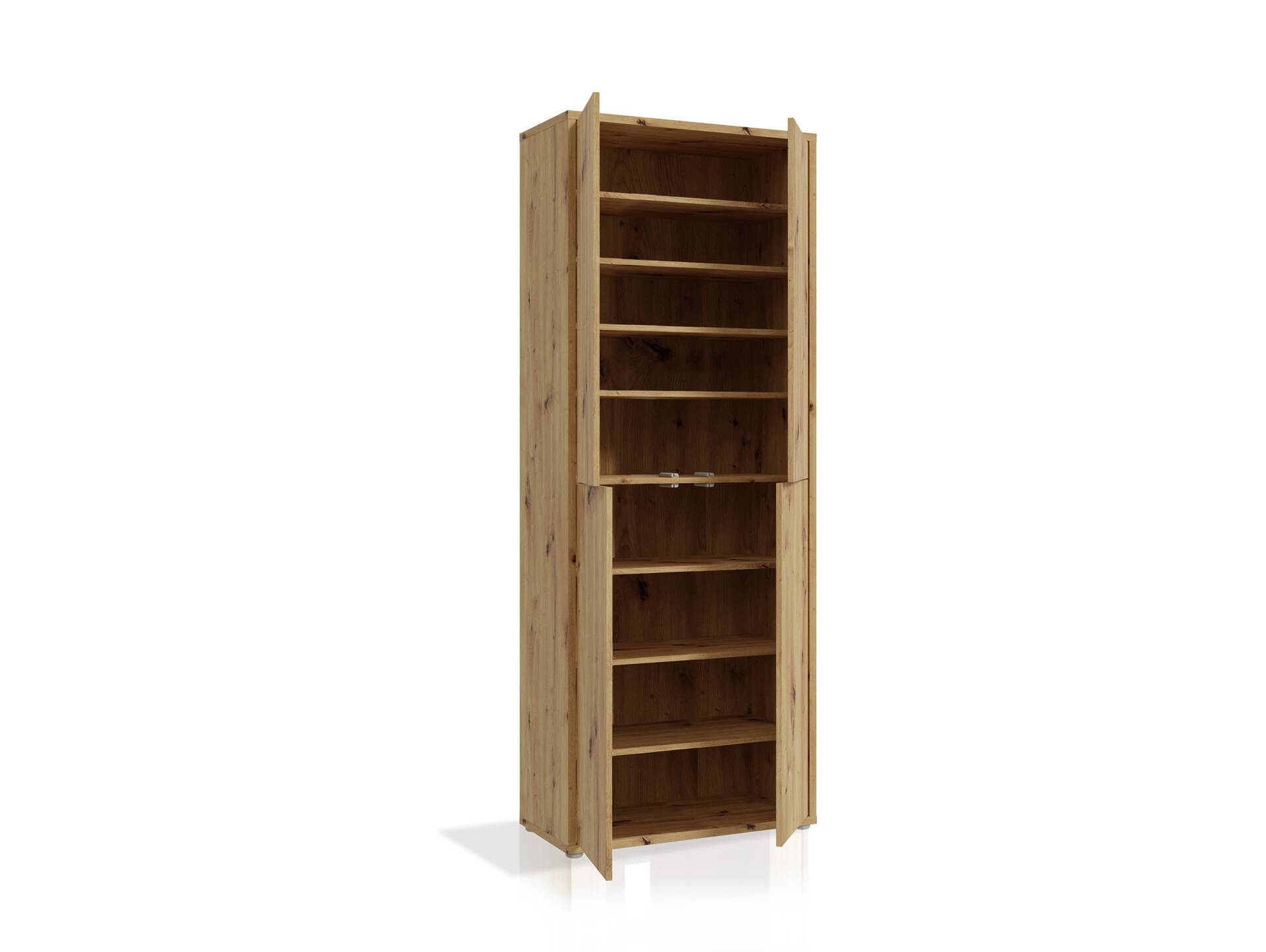 ADIAGO 4trg. Schuh-/Mehrzweckschrank, Material Spanplatte Artisan eichefarbig / salbei