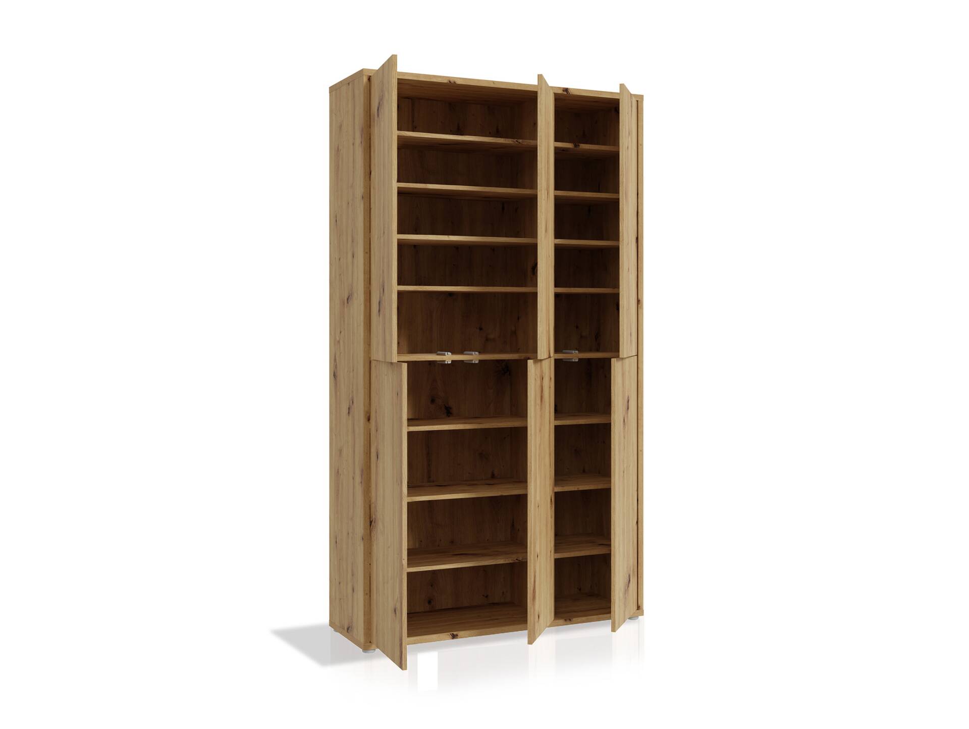 ADIAGO 6trg. Schuh-/Mehrzweckschrank, Material Spanplatte Artisan eichefarbig / salbei