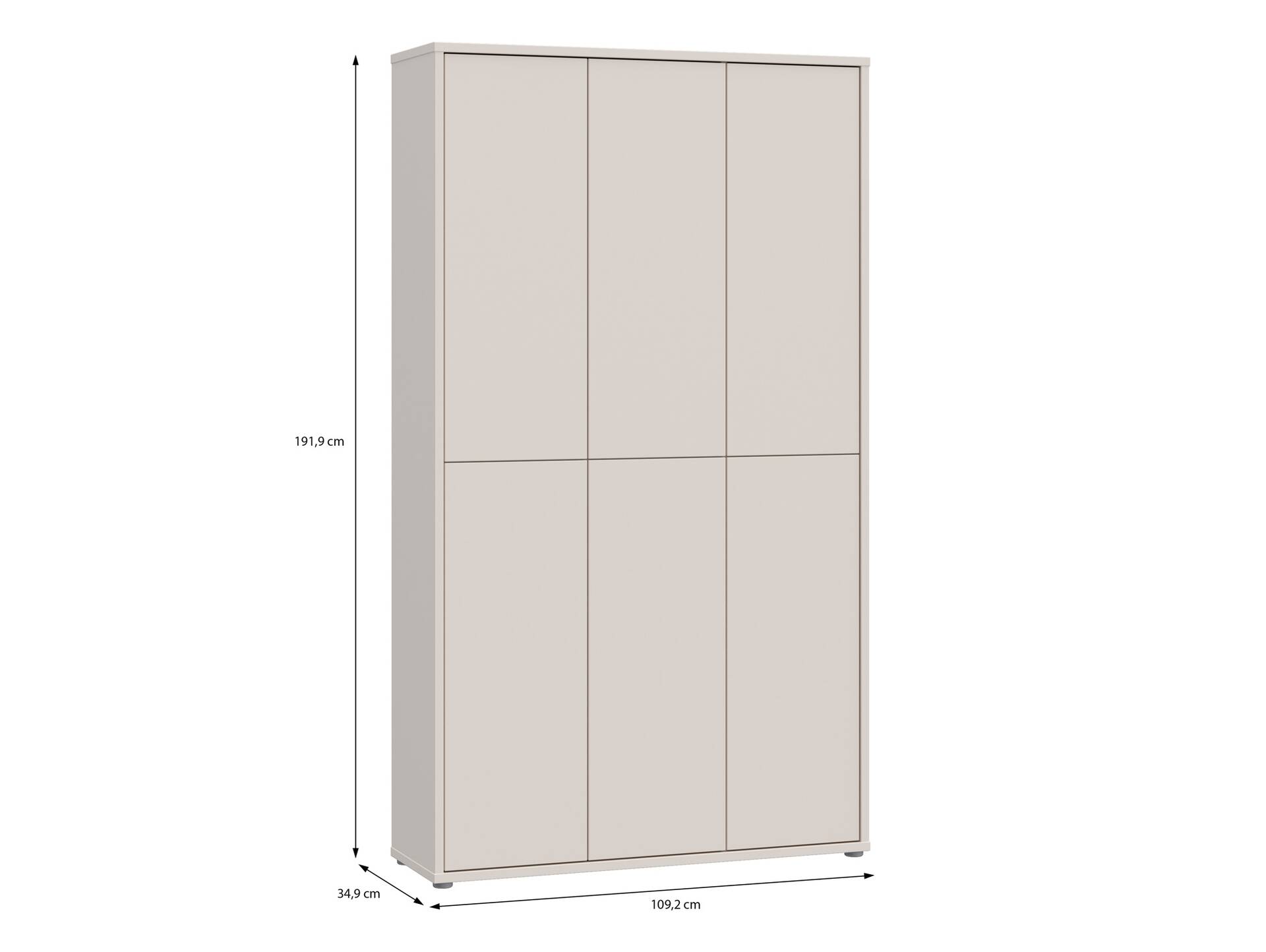 ADIAGO 6trg. Schuh-/Mehrzweckschrank, Material Dekorspanplatte Sand