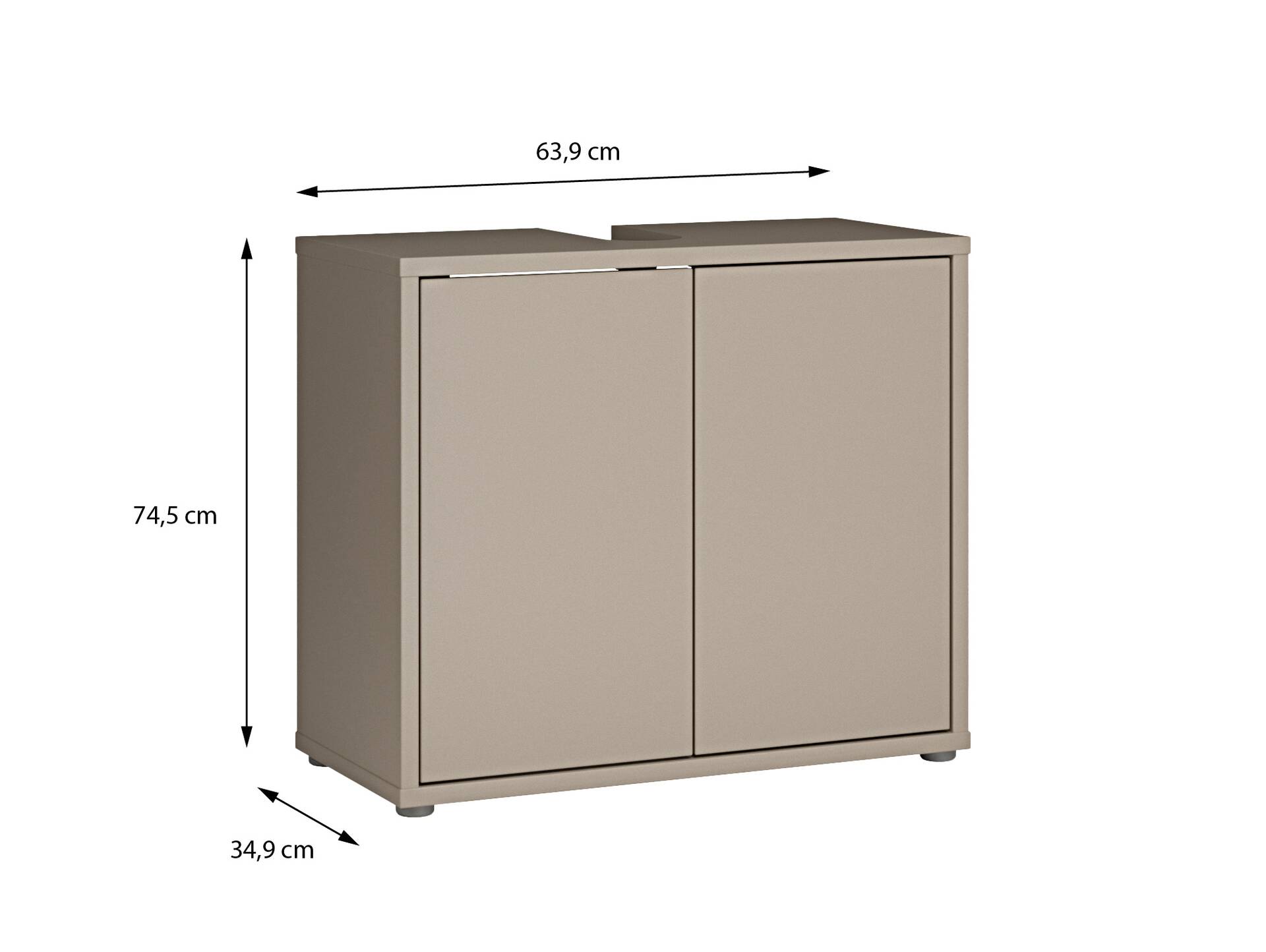 ADIAGO SPA Waschbeckenunterschrank, Material Dekorspanplatte, taupe 